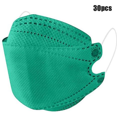Einweg-Gesichtsmasken für Kinder, einfarbig, 10/30/50 Stück, fischförmig, vollständiger Gesichtsschutz, grün (1/4)