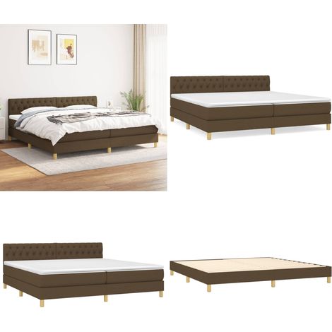 Boxspringbett mit Matratze Dunkelbraun 200x200 cm Stoff - Boxspringbett - Doppelbett - Bettenrahmen - Matratze - Schlafsystem - Home & Living (1/5)