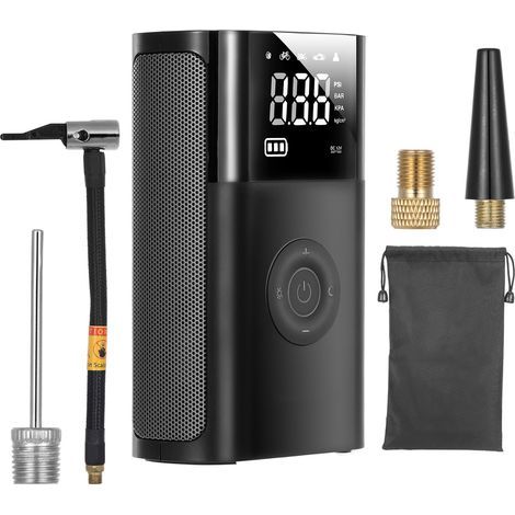 Tragbarer 4000-mAh-Luftkompressor, kabelloser Autoreifenfüller, 150-PSI-Minipumpe mit LED-Licht, Digitalanzeige und USB-Anschluss, elektrischer Kompressor für Auto, Motorrad, Fahrrad, Ball (1/5)