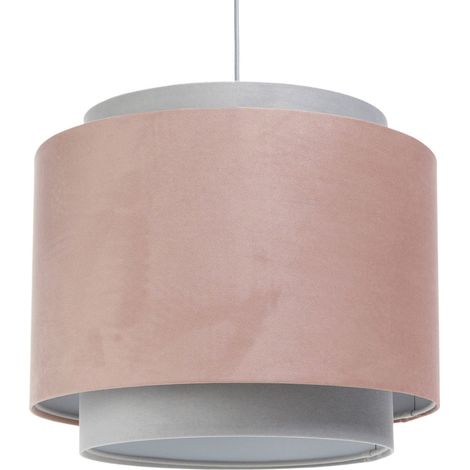 Suspension enfant tissu poudré rose lumière douce chambre fille - Rose poudré avec dessous beige crème (1/5)