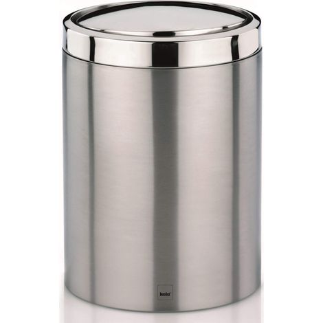 kela 21382, Cestino con coperchio basculante, 7 l, Acciaio inox, 'Ari', Argento opaco (1/5)