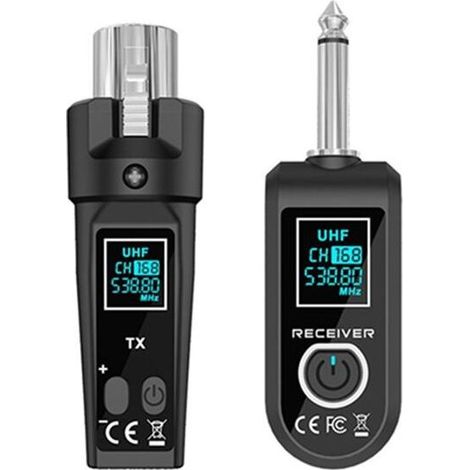 Convertisseurs sans fil, émetteurs et récepteurs XLR pour microphones UHF, adaptés aux microphones à condensateur dynamiques courants.
