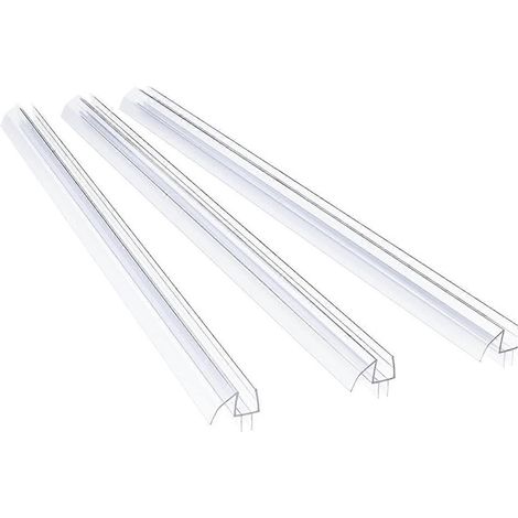 Joint d'étanchéité inférieur pour porte de douche, kit d'installation pour douche sectionnelle 3 sections, joint pour porte de douche en verre sans cadre - pour verre de 9,5 mm (3/8 po) (1/4)