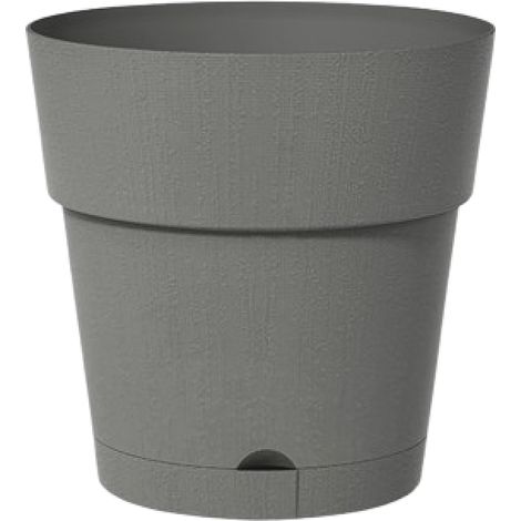 Pot de Fleurs Rond LARGE en Plastique avec Réservoir d'Eau - Diamètre 29 cm - Gris (1/5)