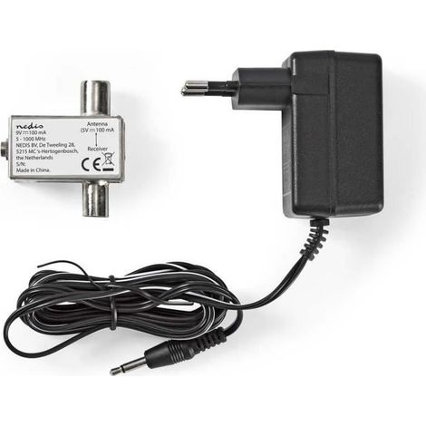 AMPLIFICATEUR DE SIGNAL 5-1000 MHZ  PERTE D'INSERTION: -2 DB  75 OHM  ZINC  ARGENT