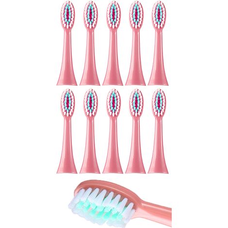 Testine di ricambio per spazzolino da denti per bambini Heckermann S1, colore rosa, confezione da 10 pezzi. (1/2)