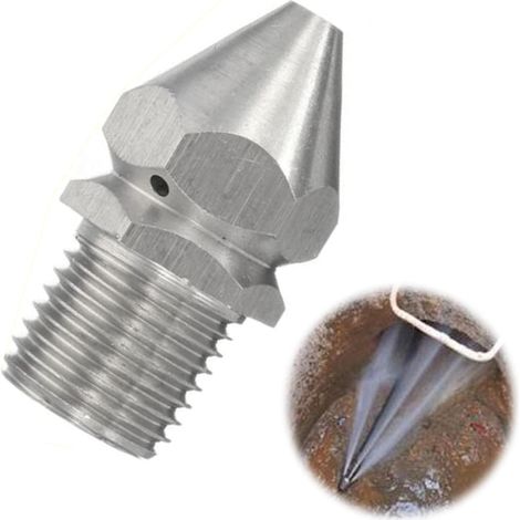 Buse De Nettoyage Des Égouts En Acier Inoxydable Buse De Nettoyage De Tuyaux Pour Lances De Nettoyeur Haute Pression Nettoyeur Pour Toilette, Égouts, Tuyau, 1/4 Fil Extérieur (Argent) (1/5)