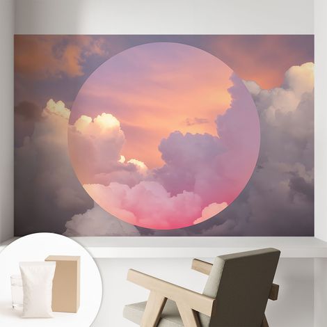 Papier peint intissé pour salon chambre à coucher peint imprimé pour mur - Colle incluse gratuite Nuages éthérés 104x70 cm (1/5)