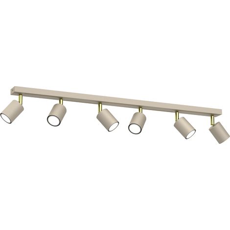 Barre plafond 6 spots réglables crème-or GU10 8W Luminex