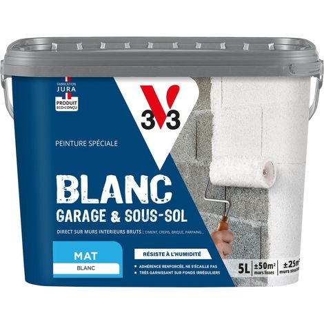 Peinture intérieure Garage et sous-sol V33 Blanc Mat 5L