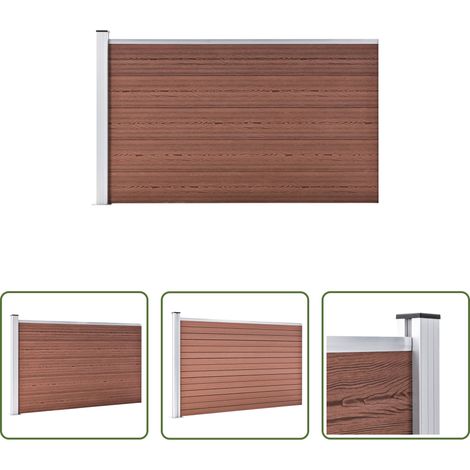 vidaXL Panneau de clôture - Clôture de jardin WPC 175x105 cm Marron (1/5)