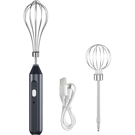 Mixeur plongeant sans fil, 3 vitesses réglables et amovibles, idéal pour fouetter, mélanger et préparer des puddings, des biscuits et des gâteaux. (1/4)
