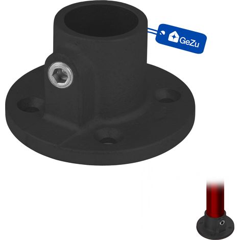 Bride de base Ø27 mm galvanisé à chaud noir – fixation garde‑corps raccord de rampe – Raccord ubulaire croix, kee klamp, connecteur voies – GeZu Impex (1/5)