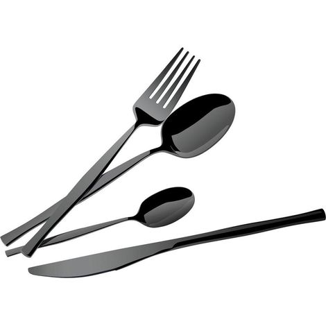 Berlinger Haus Besteckset Edelstahl Schwarz Matt 24 Teile