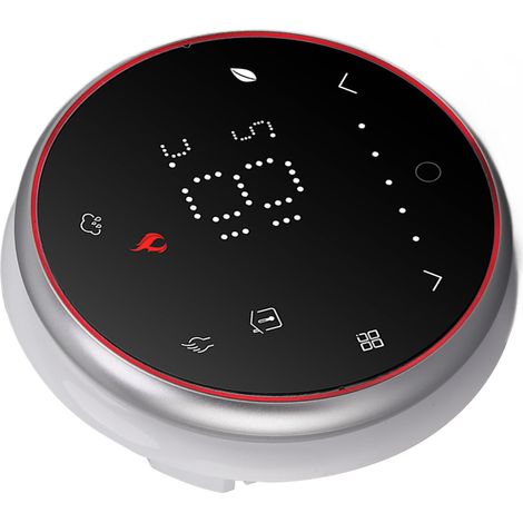 Thermostat programmable chauffage électrique socle rond panneau encastré 13 mm écran LED thermostat intelligent sans fil 95-240V noir (1/5)
