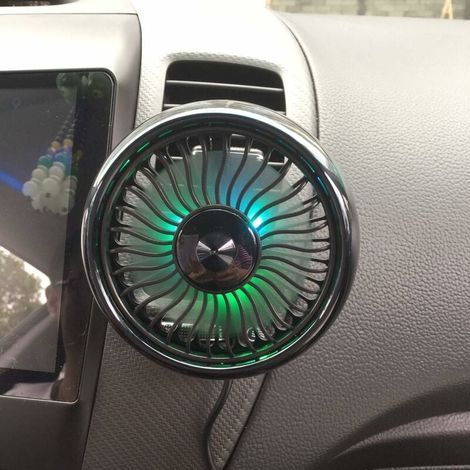 USB-Ventilator mit Luftauslass, Mini-Elektro-Autolüfter mit 360°-Drehung, leistungsstarker Kühlventilator für Pkw (SUVs, Limousinen usw.). (1/5)