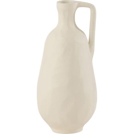 Vase Déco en Métal "Goa" 23cm Blanc (1/3)