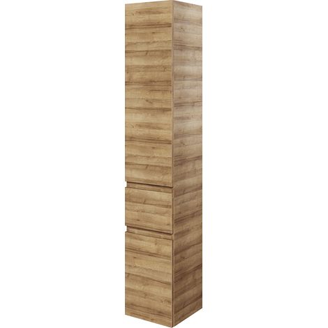 Bad Hochschrank, grifflos, in Riviera Eiche Nb. VILLATORO-66, B/H/T ca. 30/168/33 cm (1/3)