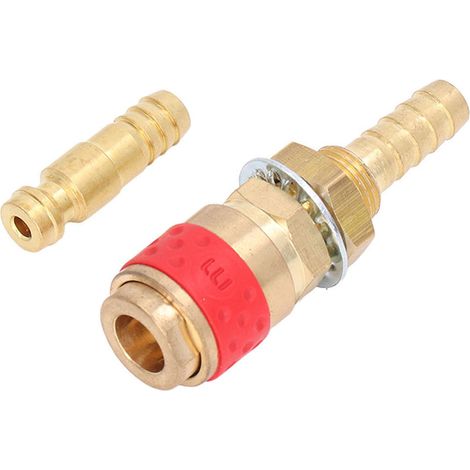Adaptateur de tuyau de torche de soudage 8 mm, connecteur en laiton, kit de raccord rapide pour torches de soudage MIG/TIG (rouge) (1/5)