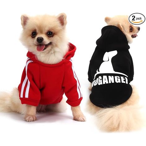 Pet Clothes for Cats Dog Clothes Coat Small Size XS-XXL (Black/Red, XS)