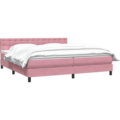 Boxspringbett mit Matratze Rosa 180x210 cm Samt vidaXL (1/5)