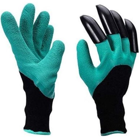 2 paires - Gants de jardin - gants de jardin femme - gants de jardin homme - Gants de jardin avec creuser - Gants à griffes - pour creuser et planter - antidérapants - respirants - antistatiques - ver (1/5)