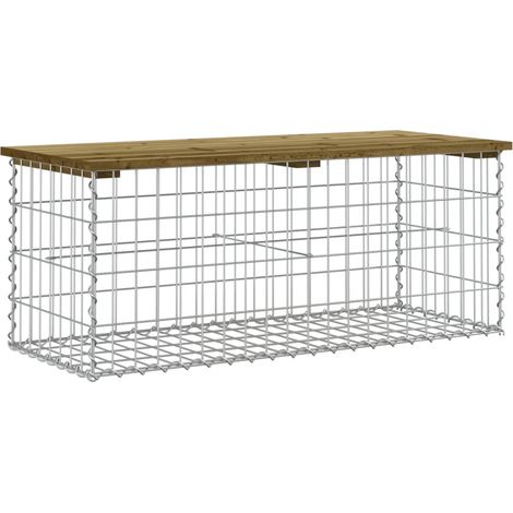 Banc de jardin Banc extérieur Banquette de jardin design gabion 103x44x42 cm bois de pin imprégné (1/5)