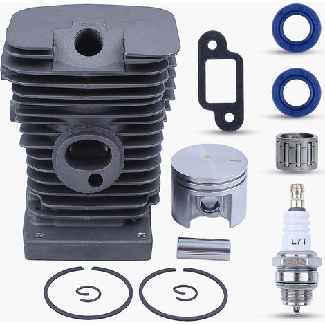 Piston de cylindre 38 mm 10 mm Boulon Bougie Joint pour tronçonneuse Stihl 017 018 MS170 MS180 MS 170 180 avec joint de silencieux Pièce de rechange (1/5)