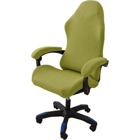 4-teiliges Bürostuhlbezug-Set mit Armlehnen, Gaming-Stuhlbezüge, waschbarer Bürostuhlbezug, rutschfest, geeignet für Gaming-Stühle, Computerstühle, Drehstühle (Grün) (1/5)