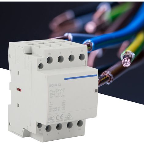 Contacteur AC domestique 4P 32A pour rail DIN 2NO 2NC (AC 230V) (1/5)