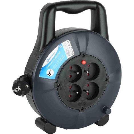 1 Enrouleur Rallonge, Câble 3G1mm², 4 Prises 16A, 15Mètres, Usage Domestique (1/2)