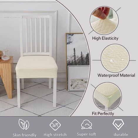 Revêtement de chaise housse de chaise imperméable housse de chaise élastique extensible (blanc, 3535cm) (1/4)