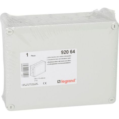 Boîte de dérivation rectangulaire pour presse-étoupe Plexo dimensions 220x170x86mm - gris RAL7035 - LEGRAND (1/2)