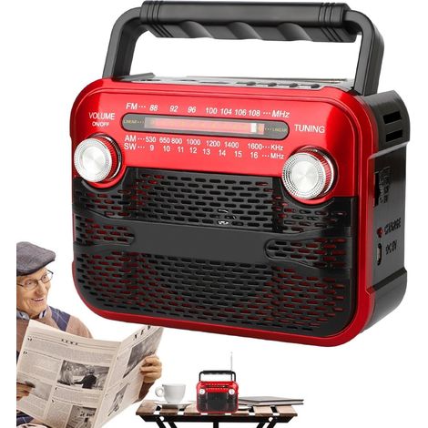 Radio Solaire 3W avec FM/AM/OC1-6/USB/Carte MicroSD/ (1/5)