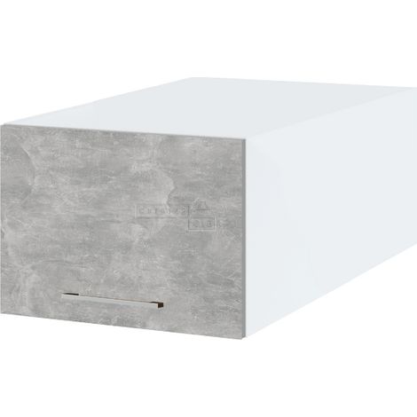 Meuble haut grande profondeur de cuisine Bellissi Beton Naturel 1 porte relevable L 50 cm -  Porte avec poignée apparente  Grey (1/3)