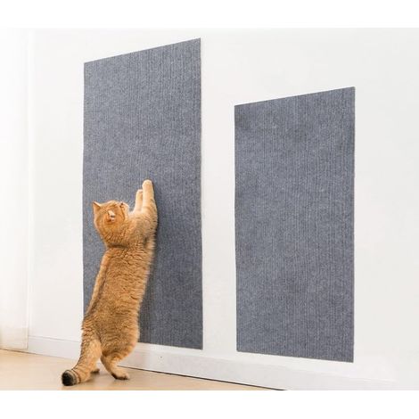 Tappetino antiscivolo per gatti, adesivo forte, ultra-appiccicoso, aderisce ovunque, protegge i mobili, può essere tagliato e riposizionato a piacere, in poliestere (grigio chiaro, lunghezza 60 cm la