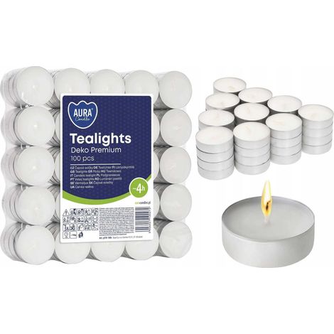 AURA Teelichter Deko Premium 4h 100 Stück pf10-100s