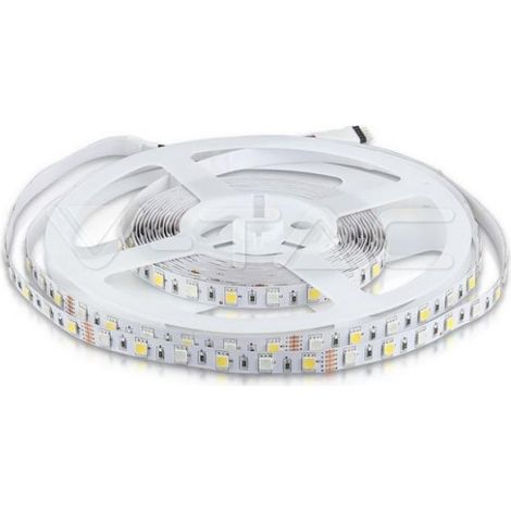 Tira LED V-TAC SMD5050 8W/m 5m 60 LED/m 12V RGB + Blanco Natural IP20 10mm (1/5)