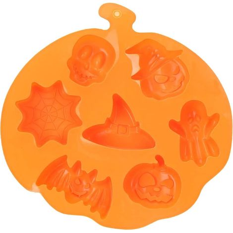 molde de silicona para pasteles, con forma de calabaza y fantasma, resistente a los golpes, para Halloween y Navidad, para hornear y hacer cubitos de hielo. (1/5)