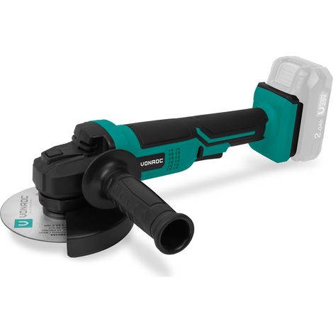 VONROC Amoladora angular - inalámbrica - VPower 20V - Ø125mm - Incluye mango lateral y bolsa de herramientas - Excl. batería y cargador rápido