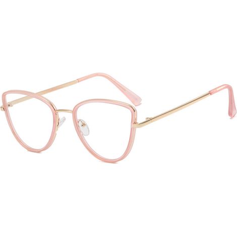 1 paire lunettes anti-lumière bleue, miroir plat œil-de-chat, AC et métal, style européen et américain (1/5)