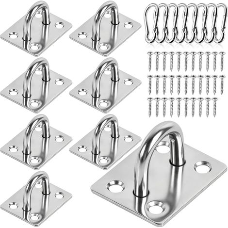 Anneaux de Fixation Plaque Oeillet Crochet Inox Pontet Platine 8Pcs (1/5)