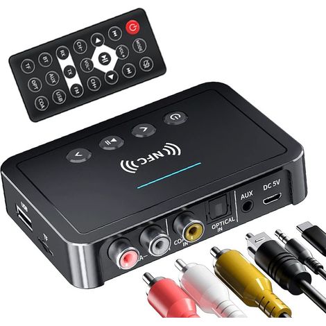 NFC 5.0 Wireless-Audio-Transceiver, HiFi-Adapter, AUX, RCA