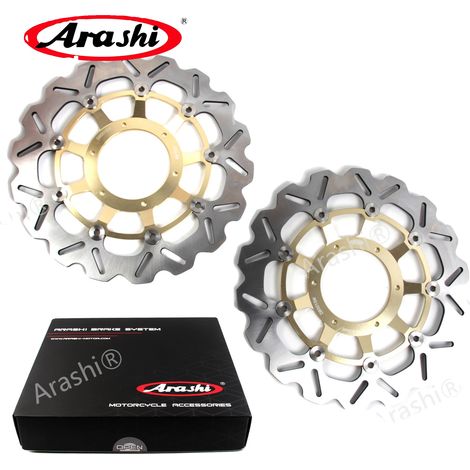 Disque de frein, conception flottante CNC, compatibilité avec plusieurs modèles de véhicules, 2 Pièces Or (1/2)