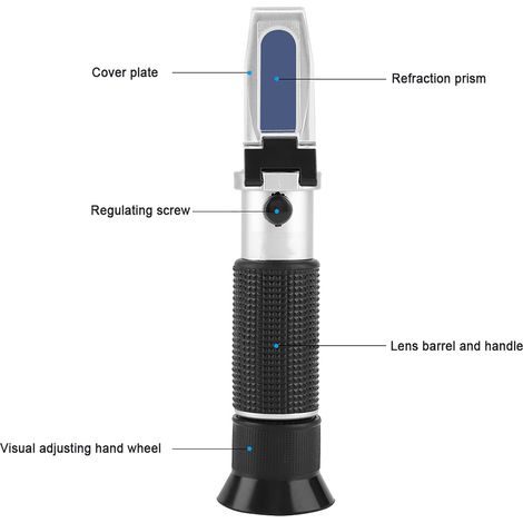 Réfractomètre Professionnel Portable pour Brix 0-20% - Testeur de Sucre pour Jus de Fruit, Bière, Vin et Boissons avec Compensation Thermique Automatique - Haute Précision et Poignée Ergonomique Antid (1/5)