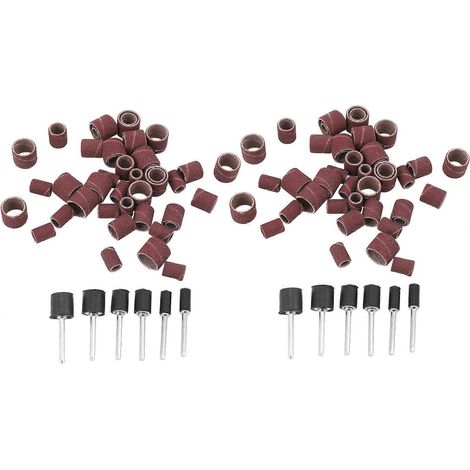 Ensemble de 102 pièces pour ponceuse à tambour extra large - Compatible avec les outils électriques Dremel - Comprend des mandrins de ponçage en caoutchouc de 1/2 pouce, 3/8 pouce et 1/4 pouce (1/5)