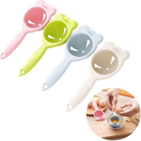 Séparateur d'œuf - Cuisine - Outil de pâtisserie - 4 pièces - Matériaux en paille de blé - Dimensions 17.56.5cm (1/4)