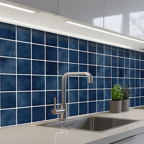SCHIENALI CUCINA Piastrella - Moderna - Blu 300x80 cm (1/5)