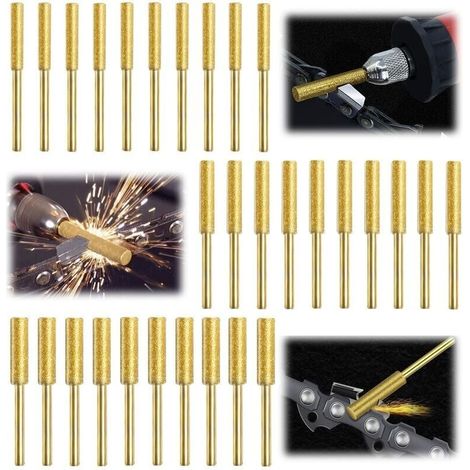 30-Piece Chainsaw Chain Sharpening Jig Set, Diamond Chainsaw Chain Sharpener, Chainsaw Chain File, 3 Different Sizes for Chainsaw Sharpening and Sanding - LIAIKI