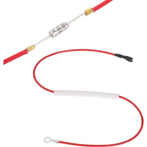 Fusible Thermique Universel Pour Cuiseur À Riz, 192°C 10A 250V Fusible Thermique Métallique Avec Borne Et Borne À Anneau Gainage En Fibre De Verre Pour Pièce De Réparation (1/5)